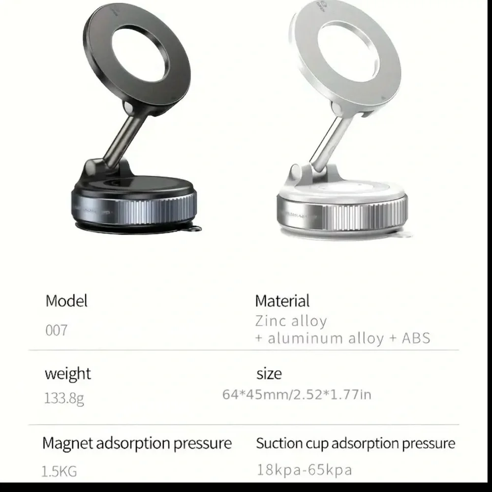 Magnetic Car Phone Mount Holder - Model 007 White Adjustable Stand - Picture 2 of 7